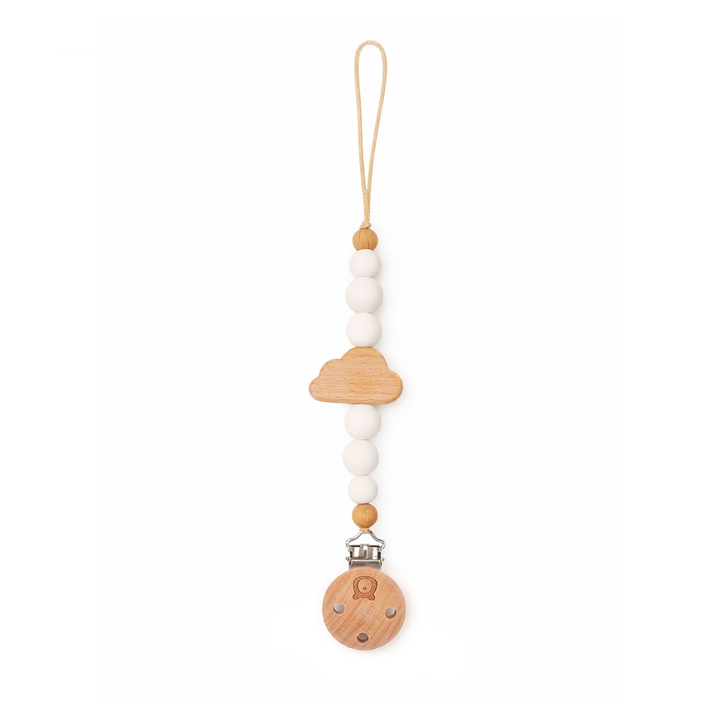 JBØRN Cloud Pacifier Clip White - Personalisable Baby Products Sold and Personalised by JustBørn