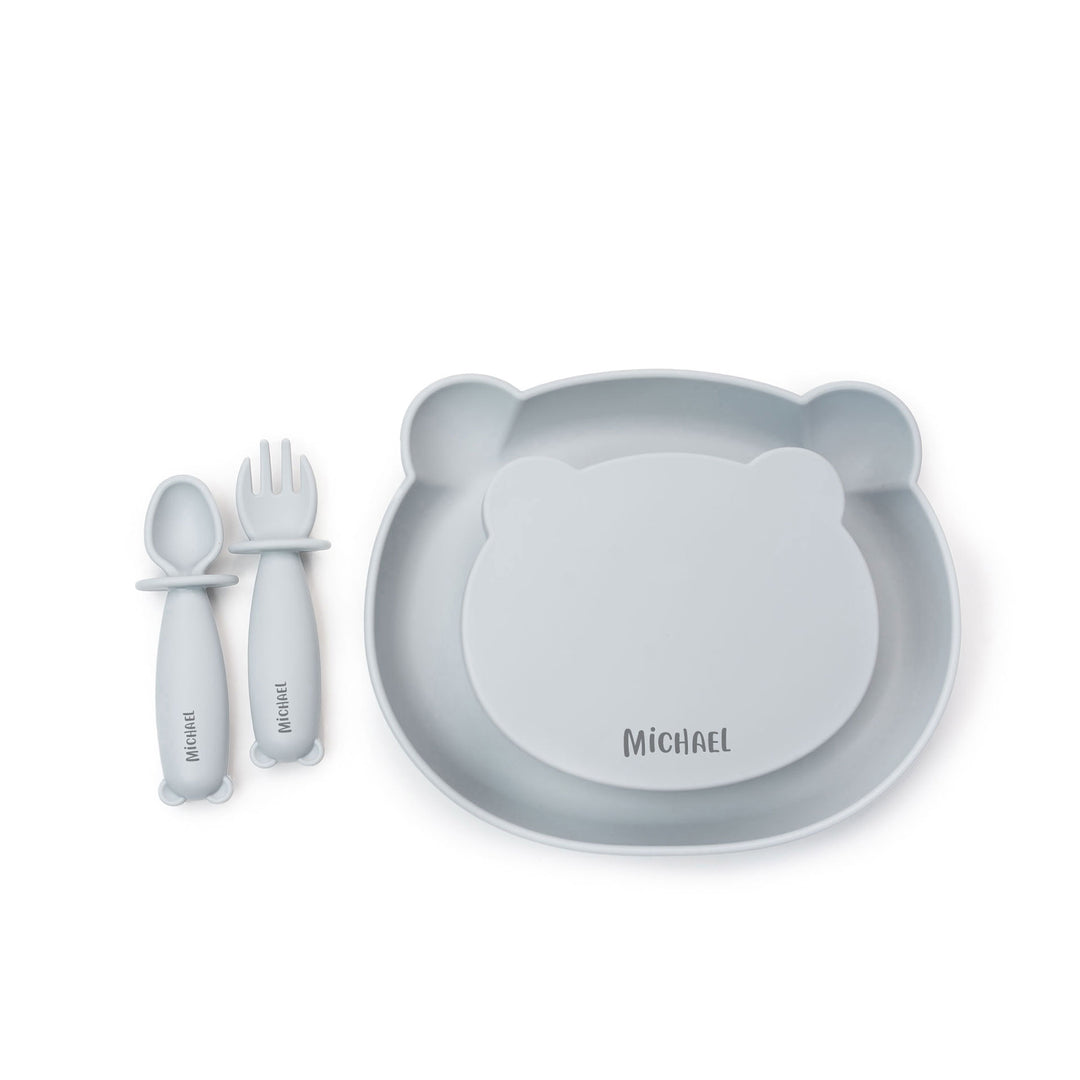 JBØRN Baby Meal Time Set | Weaning Set | Personalisable Cloud Yes - Personalisable Baby Products Sold and Personalised by JustBørn