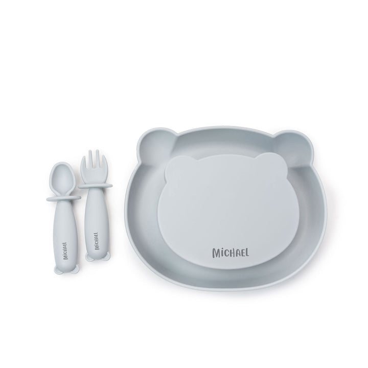 JBØRN Baby Meal Time Set | Weaning Set | Personalisable Cloud Yes - Personalisable Baby Products Sold and Personalised by JustBørn