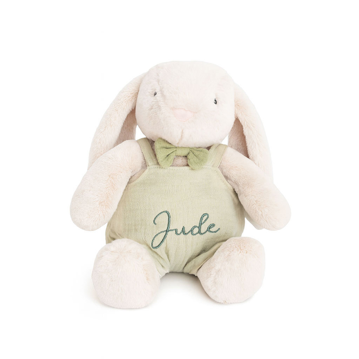 JBØRN Cream Bunny Soft Toy with Personalised Outfit - Personalisable Baby Products Sold and Personalised by JustBørn