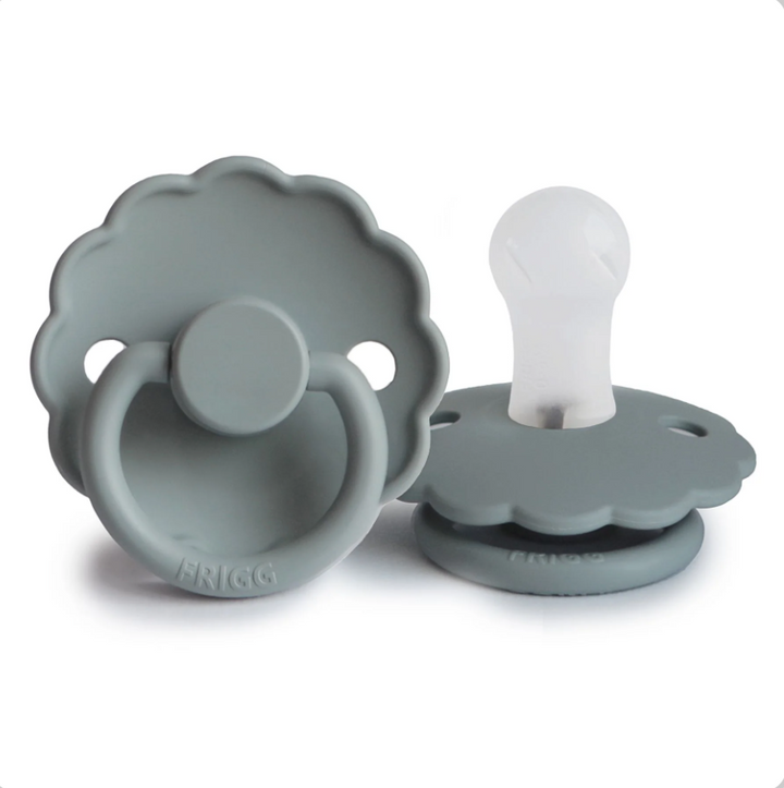 FRIGG Daisy Silicone Pacifiers French Gray - Personalisable Baby Products Sold and Personalised by JustBørn