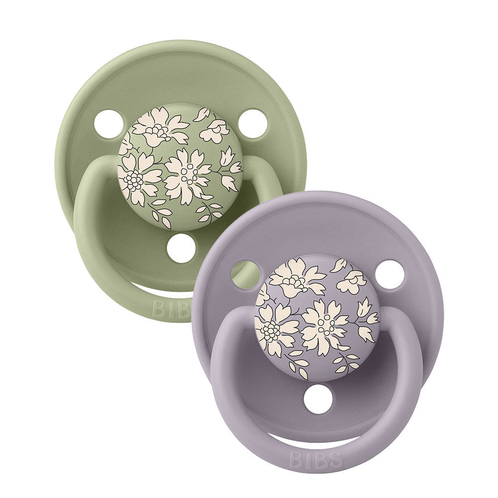 BIBS x LIBERTY De Lux One Size Silicone Pacifiers - 2 Pack De Lux | Capel Sage Mix - Personalisable Baby Products Sold and Personalised by JustBørn