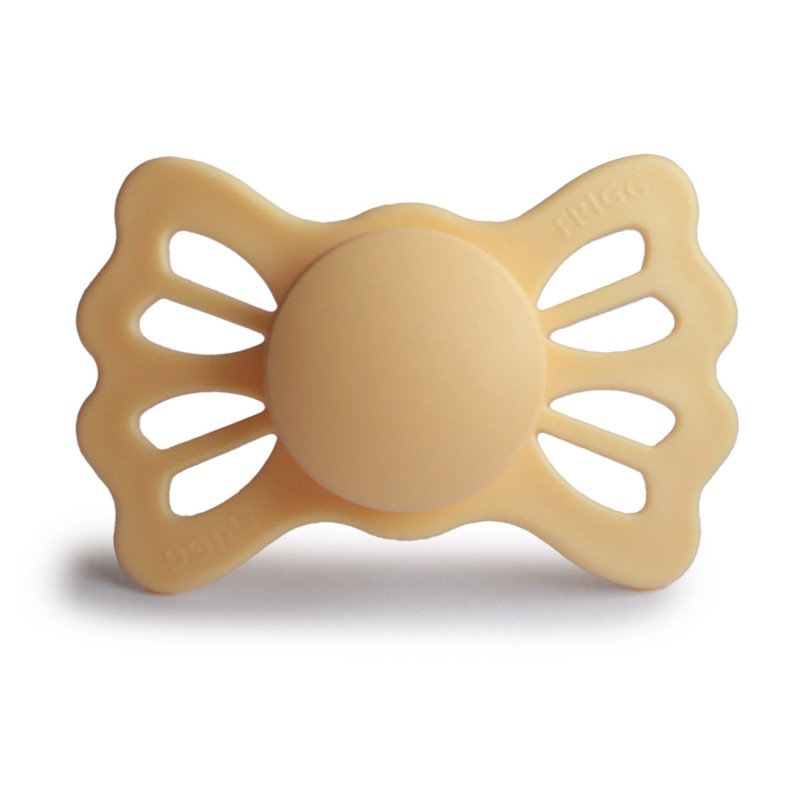 FRIGG Lucky Symmetrical Silicone Pacifiers Pale Daffodil Size 2 (6-18 Months) - Personalisable Baby Products Sold and Personalised by JustBørn