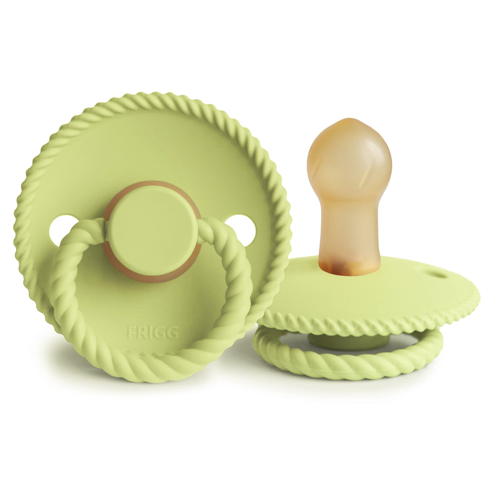 FRIGG Rope Natural Rubber Latex Pacifiers Size 2 (6-18 Months) Green Tea - Personalisable Baby Products Sold and Personalised by JustBørn