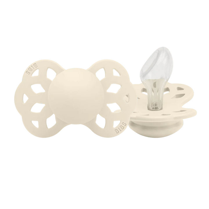 BIBS Infinity Anatomical Silicone Pacifiers Infinity Anatomical Ivory - Personalisable Baby Products Sold and Personalised by JustBørn