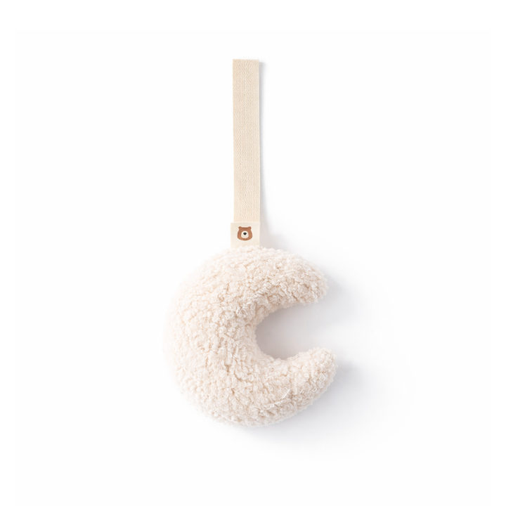 JBØRN Plush Comforter with Pacifier Holder Loop Moon - Ivory - Personalisable Baby Products Sold and Personalised by JustBørn