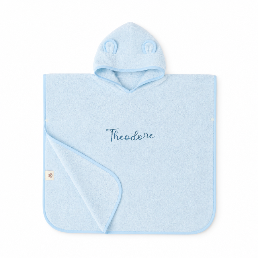 JBØRN Organic Cotton Hooded Poncho - Personalisable Baby Products Sold and Personalised by JustBørn