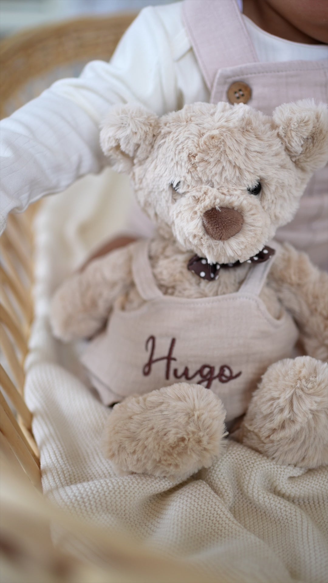 JBØRN Beige Teddy Bear Soft Toy with Personalized Outfit