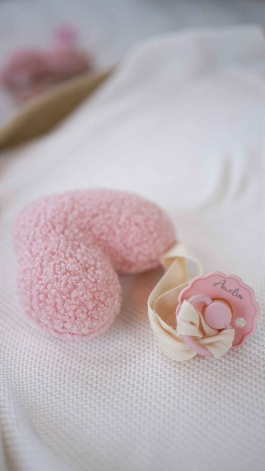 JBØRN Plush Comforter with Pacifier Holder Loop