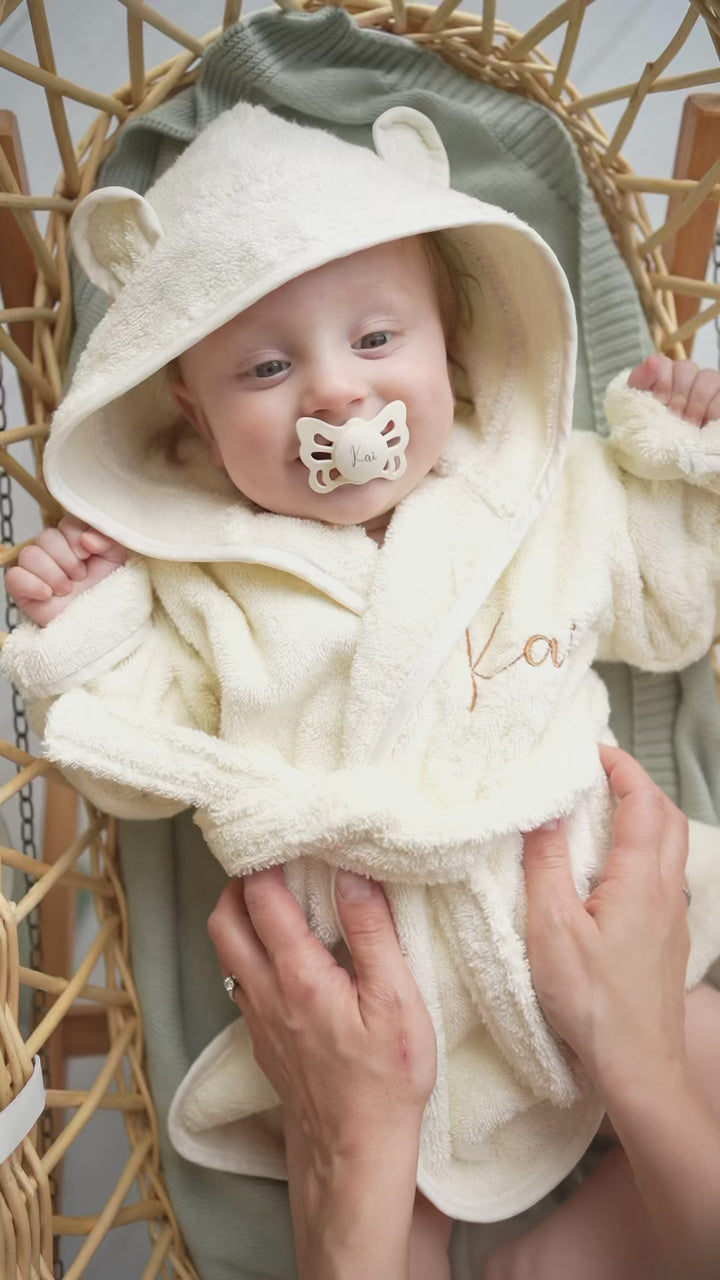 JBØRN Organic Cotton Baby Hooded Towelling Bathrobe