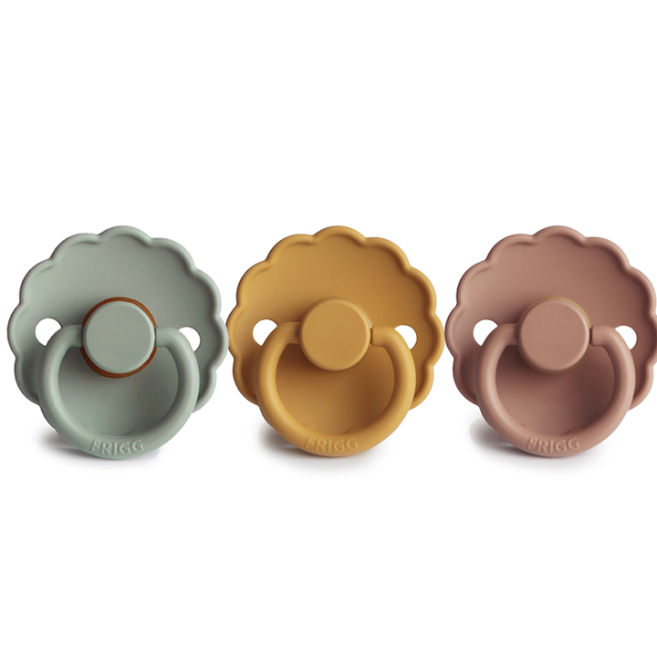 FRIGG Daisy Natural Rubber Latex Pacifier | Pack of 3 - Personalisable Baby Products Sold and Personalised by JustBørn