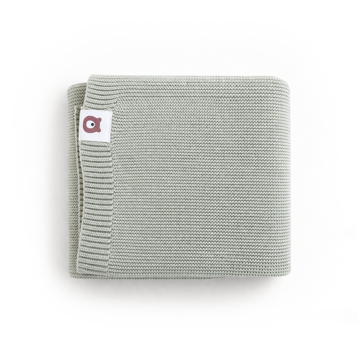 JBØRN Knitted Blanket Sage Knitted Blanket - Personalisable Baby Products Sold and Personalised by JustBørn