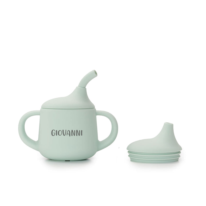 JBØRN 3-in-1 Drinking Cup Seafoam Yes - Personalisable Baby Products Sold and Personalised by JustBørn