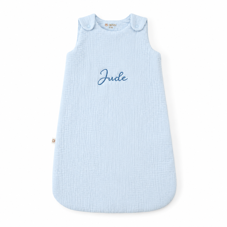 JBØRN Organic Cotton Muslin Sleep Bag | 0-6 Months - Personalisable Baby Products Sold and Personalised by JustBørn