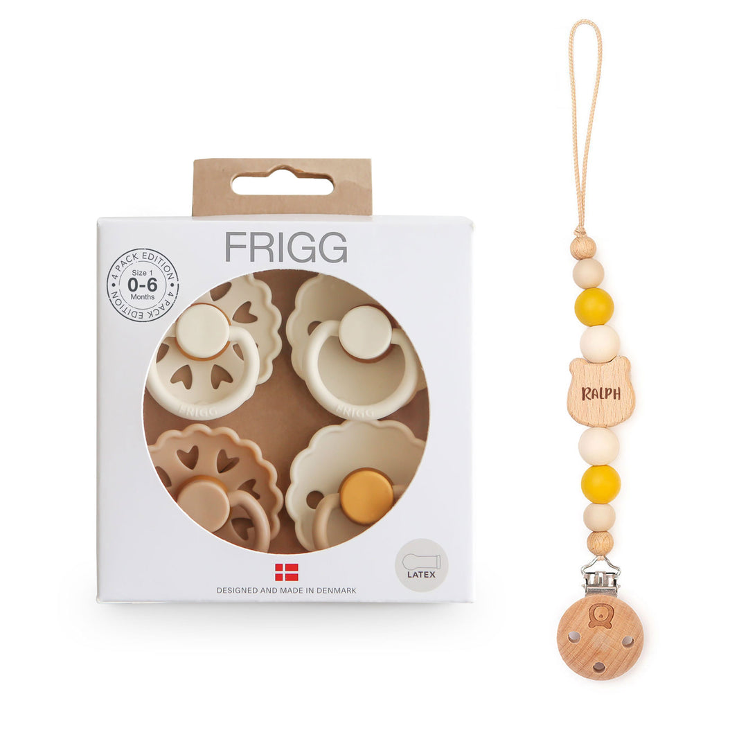 FRIGG Natural Rubber Latex Pacifier Pack of 4 Snowflake Dream Yes - Personalisable Baby Products Sold and Personalised by JustBørn