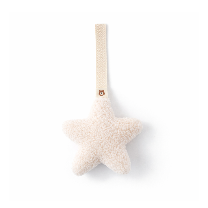 JBØRN Plush Comforter with Pacifier Holder Loop Star - Ivory - Personalisable Baby Products Sold and Personalised by JustBørn
