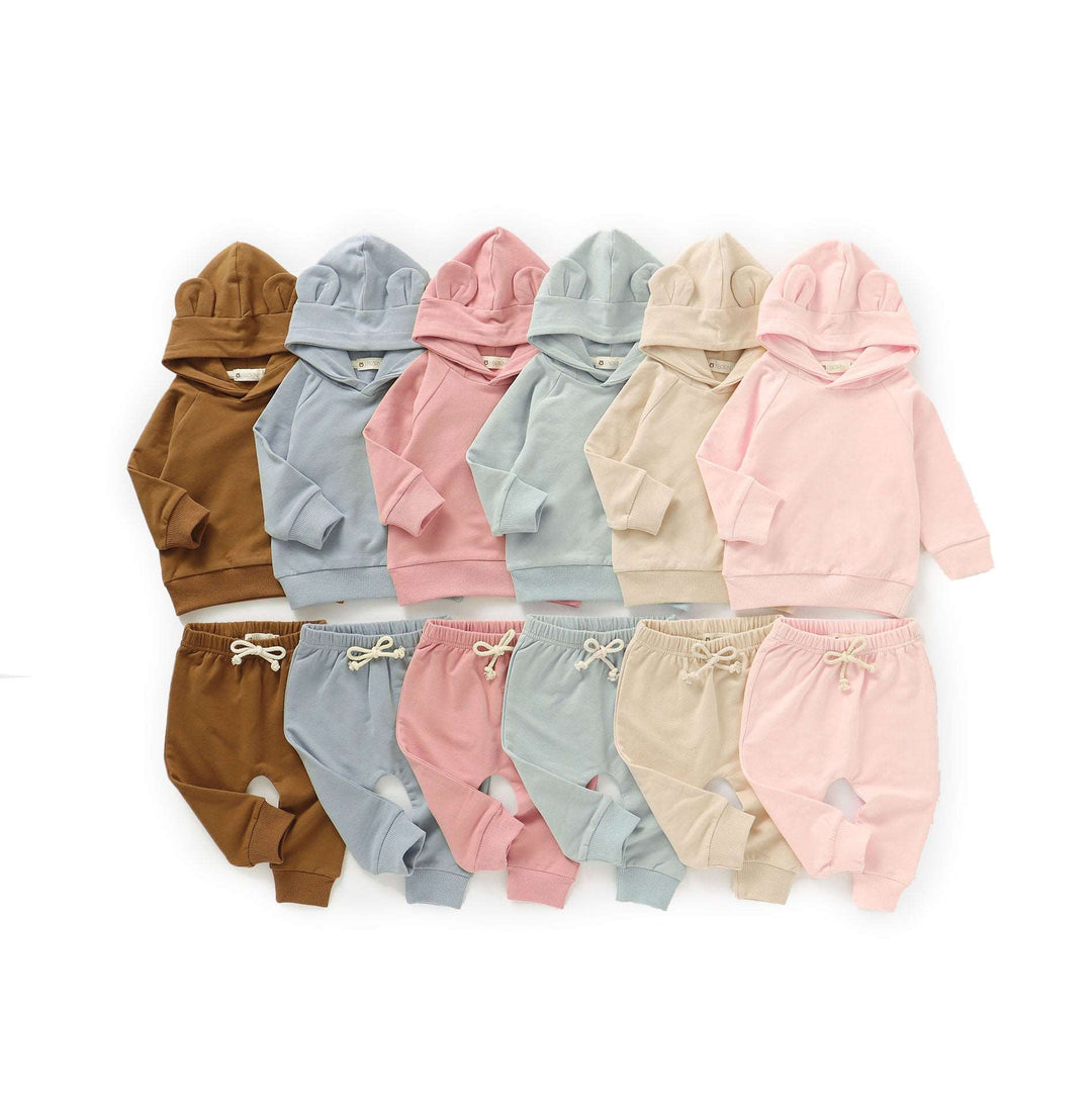 JBØRN Organic Cotton Baby Teddy Ears Hoodie & Joggers Set | Personalisable - Personalisable Baby Products Sold and Personalised by JustBørn