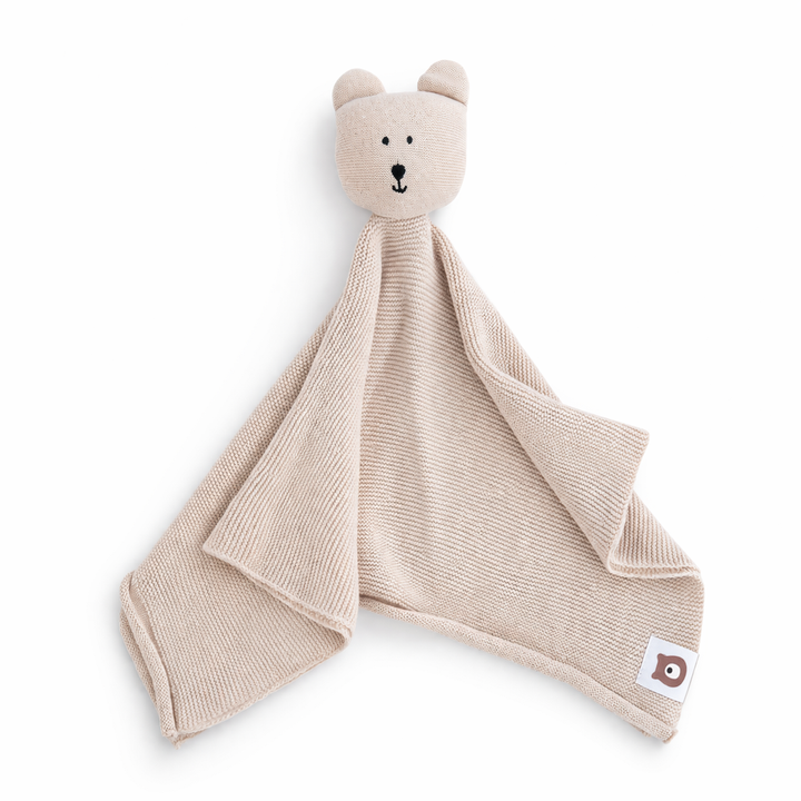JBØRN Bear Knitted Comforter Vanilla Knitted Comforter Blanket - Personalisable Baby Products Sold and Personalised by JustBørn