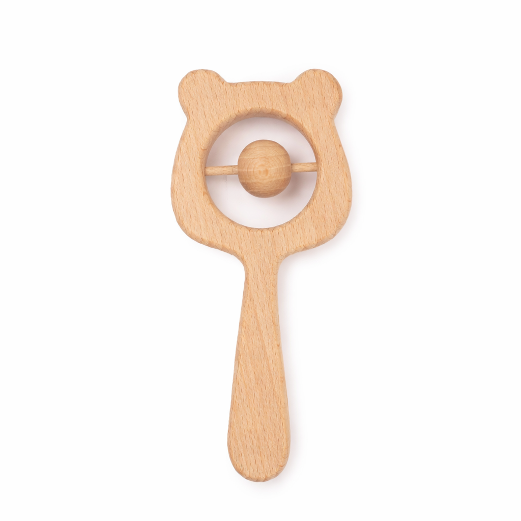 JBØRN Wooden Teddy Rattle | Personalised - Personalisable Baby Products Sold and Personalised by JustBørn