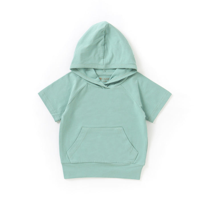 JBØRN Organic Cotton Short Sleeve Hooded Top Mint - Personalisable Baby Products Sold and Personalised by JustBørn