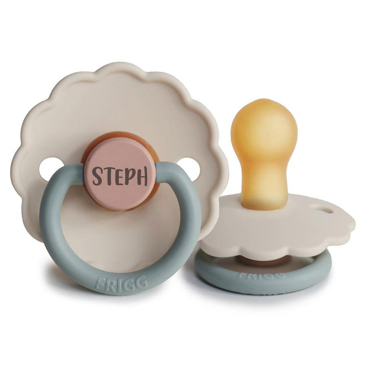FRIGG Daisy Natural Rubber Latex Pacifier Cotton Candy Yes - Personalisable Baby Products Sold and Personalised by JustBørn