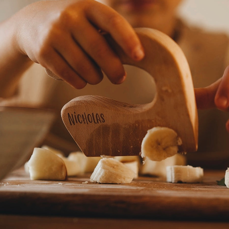 JBØRN Wooden Cutting Knife Yes - Personalisable Baby Products Sold and Personalised by JustBørn
