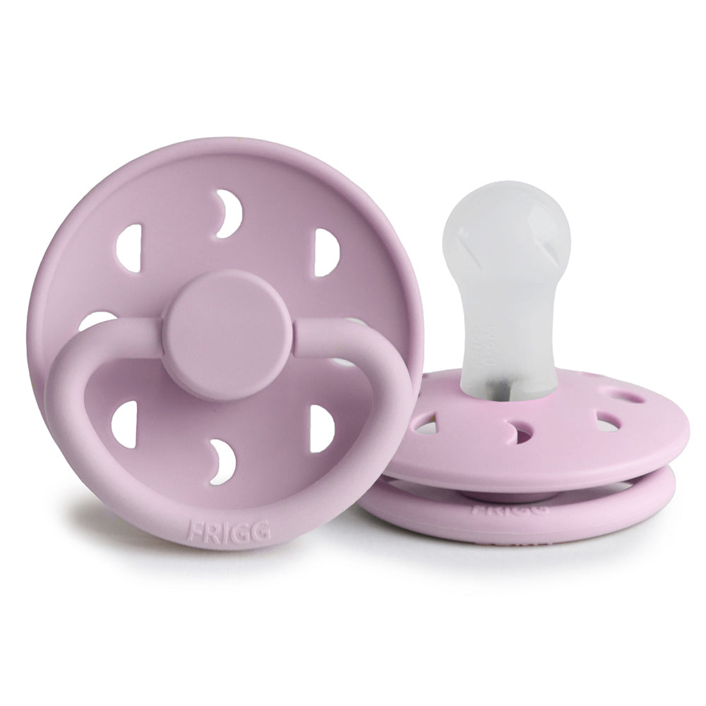 FRIGG Moon Silicone Pacifier Size 2 (6-18 months) Soft Lilac - Personalisable Baby Products Sold and Personalised by JustBørn