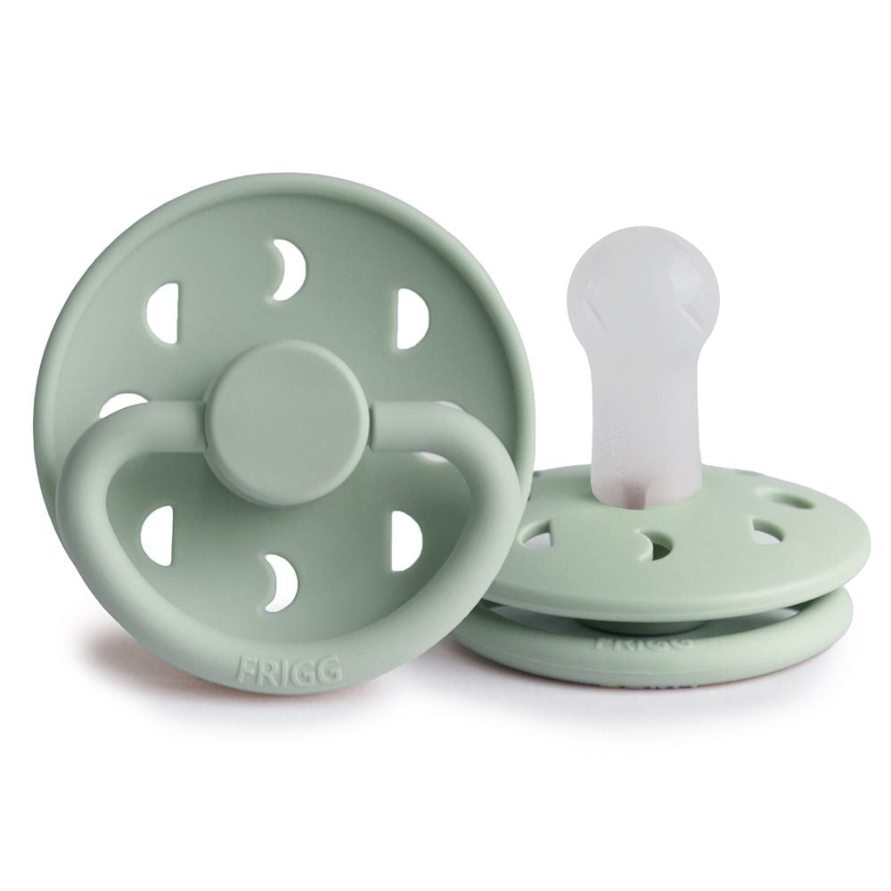 FRIGG Moon Silicone Pacifier Sage - Personalisable Baby Products Sold and Personalised by JustBørn
