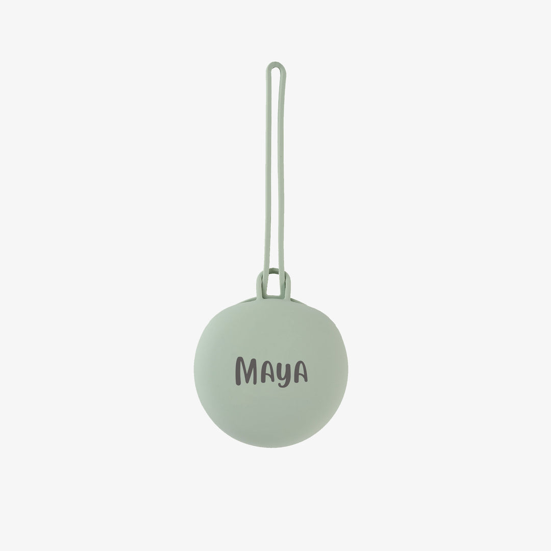 JBØRN Pacifier Holder Pod Sage Yes - Personalisable Baby Products Sold and Personalised by JustBørn